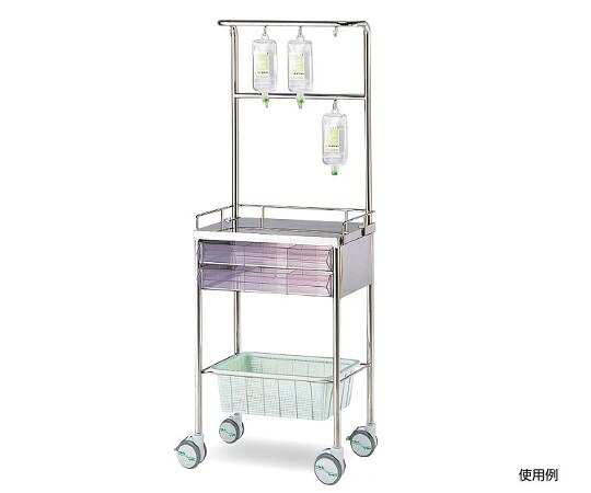 【期間限定!対象商品P2～20倍】 簡易点滴処置車 560×395×837/(1587)mm YU型 1台
