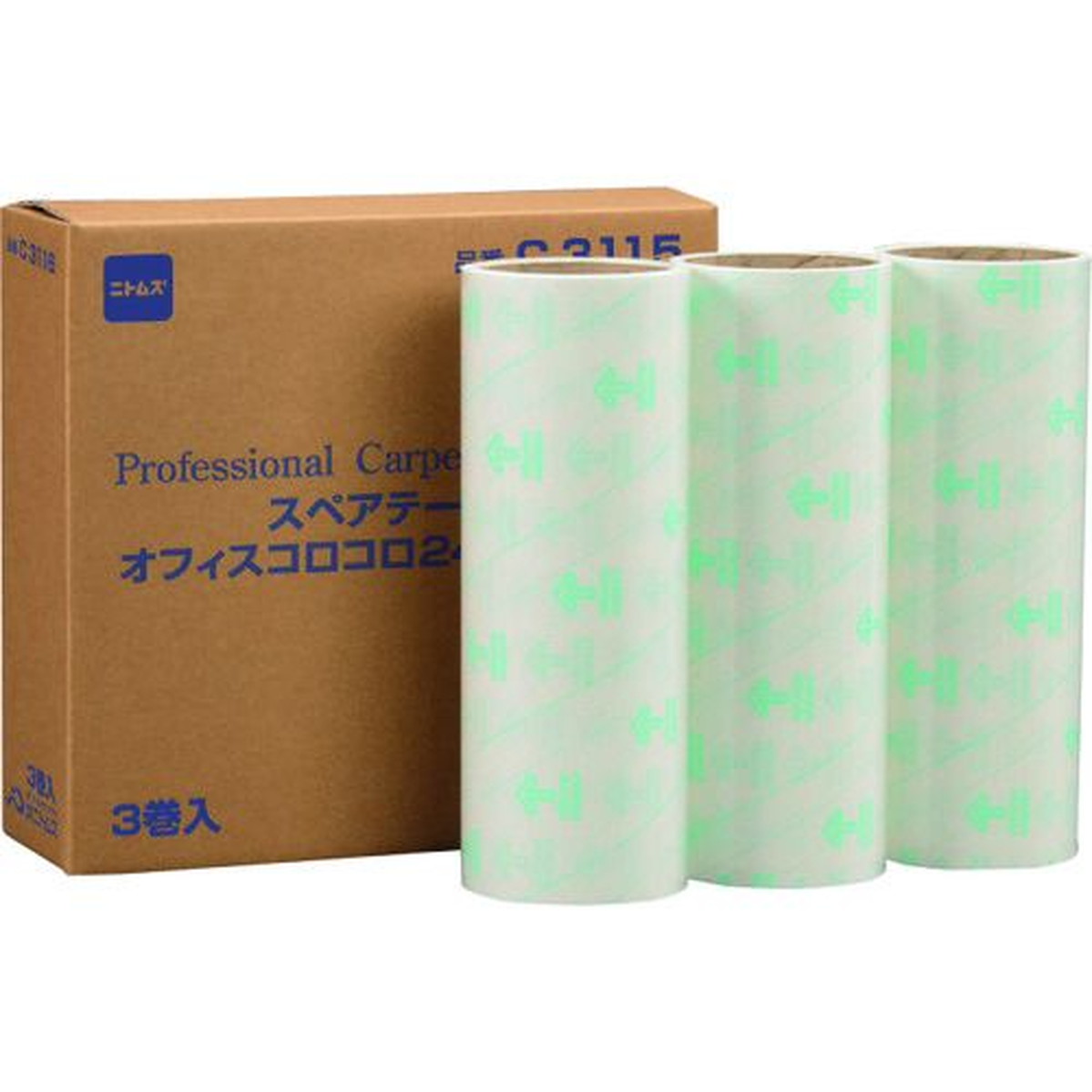 【期間限定!対象商品P2～20倍】 ニトムズ　スペアオフィスコロコロ２４０用スペアテープ　３巻入り　1箱 (C3115)