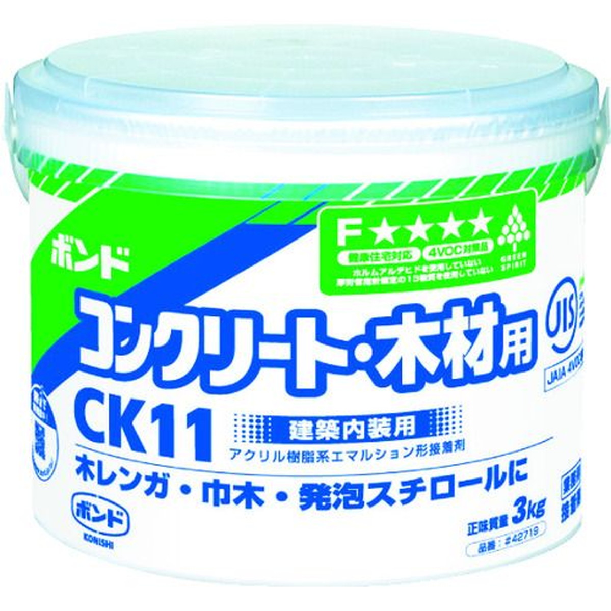 【期間限定!対象商品P2～20倍】 コニシ　床用接着剤　コンクリート・木材用ボンドＣＫ１１　水性　３ｋｇ（紙缶）　＃４２７１９　1缶 (CK113)