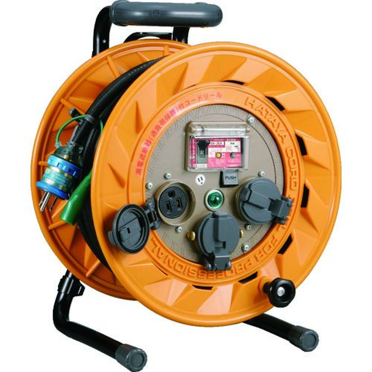 【SS制限事項 38万商いもの以上10%OFF】 ハタヤ 吊りひも木管 ＢＲ型 単相１００Ｖ型ブレーカーリール ３０ｍ 地べた付 とび出し繋ぎ付 1台 (BR301KX)