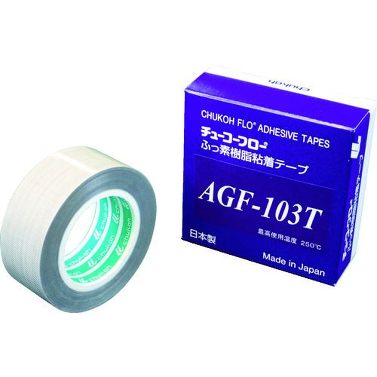 【期間限定!対象商品P2～20倍】 ｃｈｕｋｏｈ 高離型フッ素樹脂ガラスクロス粘着テープ ＡＧＦ－１０３Ｔ ０．１８ｔ×２５ｗ×１０ｍ 1巻 (AGF103T18X25)