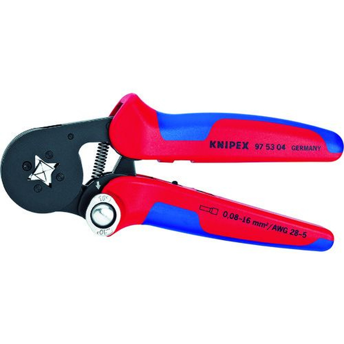 【期間限定!対象商品P2～20倍】 ＫＮＩＰＥＸ ９７５３－０４ エンドスリーブ用自動調整圧着ペンチ 1丁 (975304)