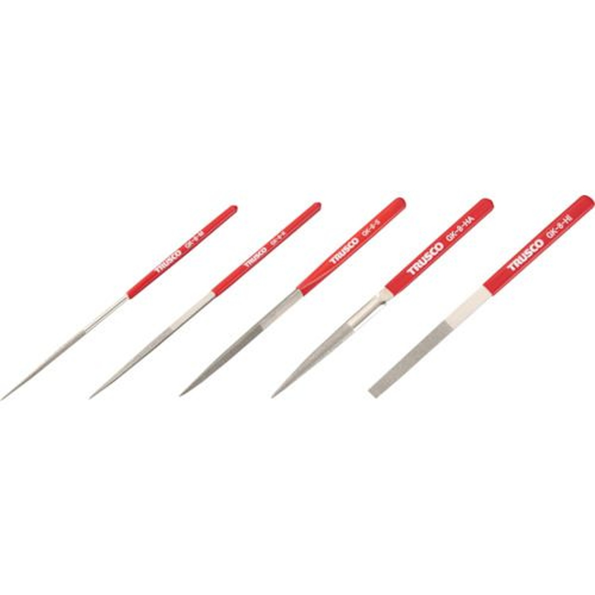 【期間限定!対象商品P2～20倍】 ＴＲＵＳＣＯ　ダイヤモンドヤスリ　鉄工用＃１４０　５本セット　全長２００ｍｍ（８本組サイズ）　1Ｓ (GK8SET)