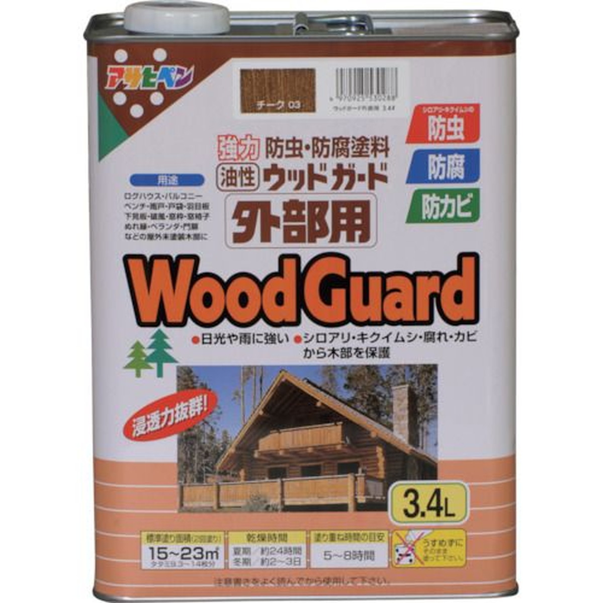 【SS押さえる 38万商いもの以上10%OFF】 アサヒペン 木材差し固める外の方用 ３．４Ｌ チーク 1缶 (530288)