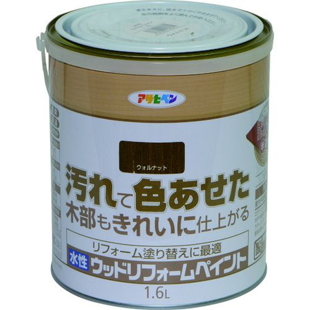 【期間限定!対象商品P2～20倍】 アサヒペン　水性ウッドリフォームペイント　１．６Ｌ　ウォルナット　1缶 (462701)