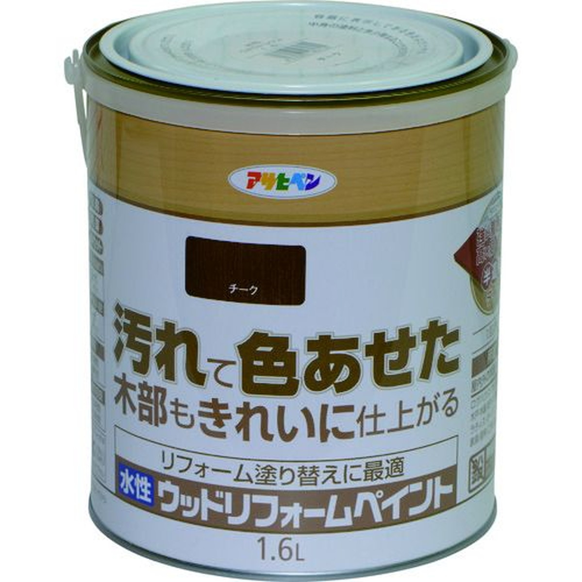 【期間限定!対象商品P2～20倍】 アサヒペン　水性ウッドリフォームペイント　１．６Ｌ　チーク　1缶 (462725)