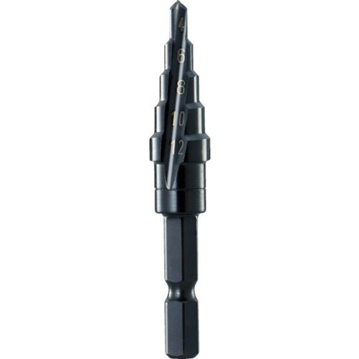 【期間限定!対象商品P2～20倍】 ＴＲＵＳＣＯ 六角軸ステップドリル ２枚刃黒染め表面処理 ４～１２ｍｍ 1本 (NMS12)