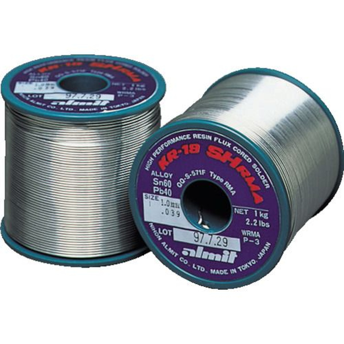 【SS制限事項 38万商いもの以上10%OFF】 アルグローヴ 鉛入り口・入口やに入りはんだ ＫＲ－１９ ＳＨ ＲＭＡ ０．８粍 1巻 (KR19SHRMASN60P30.8MM)