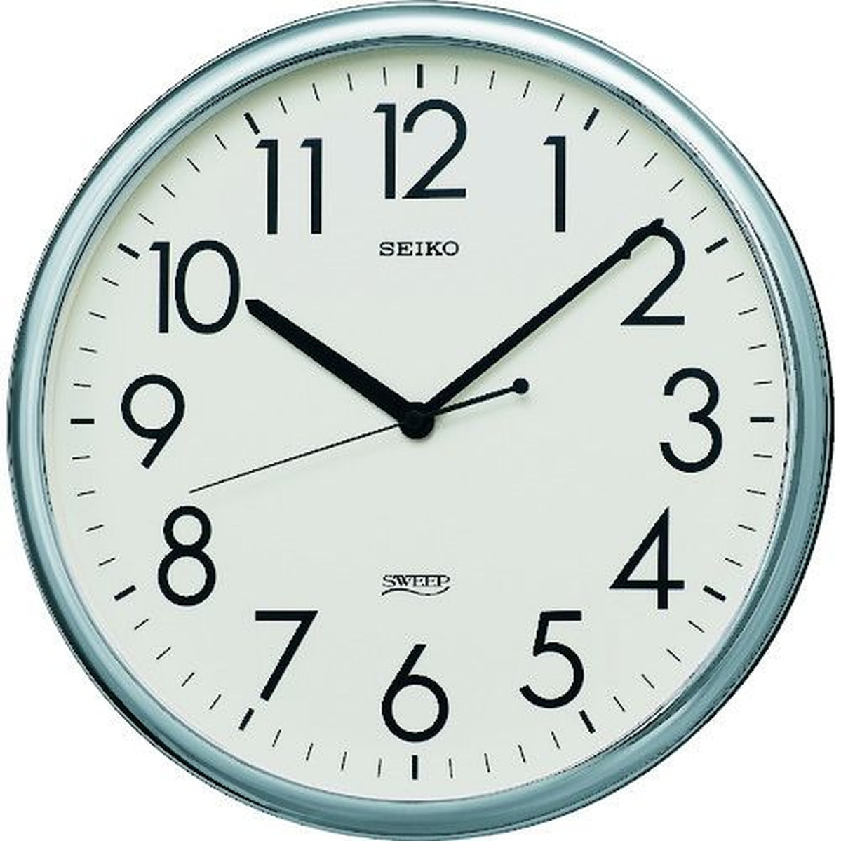 【SS制限事項 38万商いもの以上10%OFF】 ＳＥＩＫＯ 石英掛け時計 執務室時辰儀 差しわたし３１４×３６ Ｐ枠 しろがね色 1個 (KH220A)