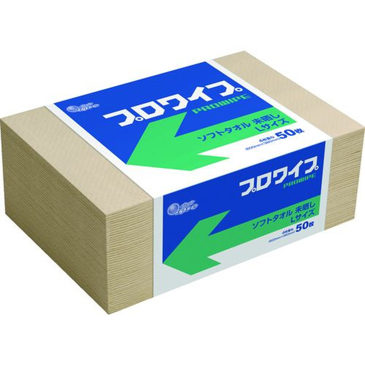 【期間限定!対象商品P2～20倍】 エリエール　プロワイプソフトタオル未晒帯どめＬサイズ５０枚　1Ｃｓ (703524)