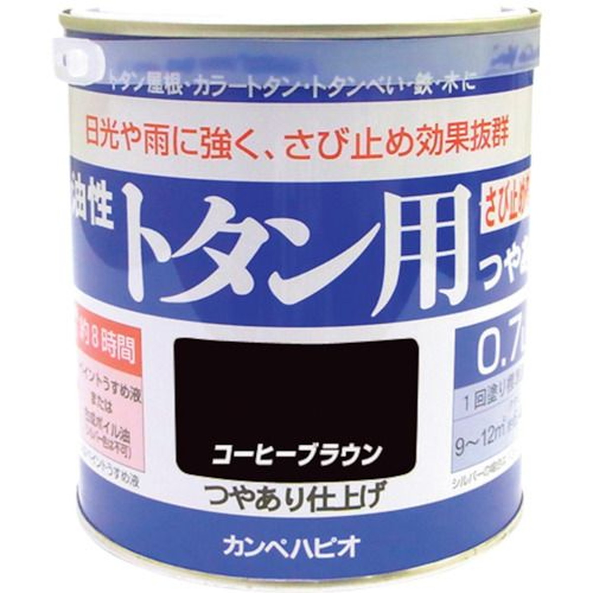 【期間限定!対象商品P2～20倍】 ＫＡＮＳＡＩ　カンペ　油性トタン用０．７Ｌコーヒーブラウン　1缶 (1305440.7)