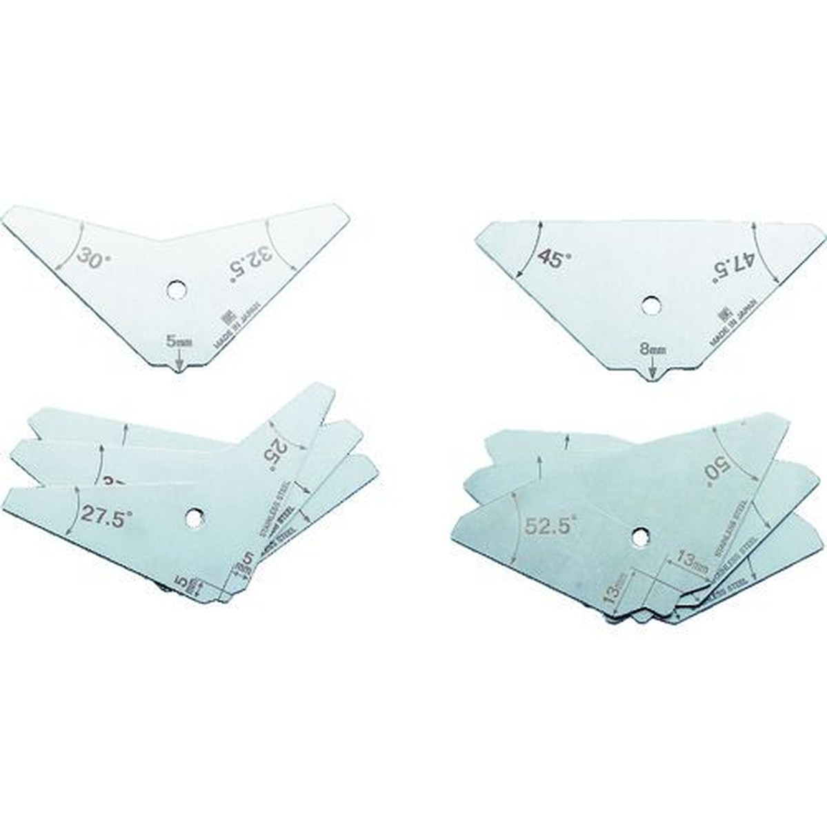 【期間限定!対象商品P2～20倍】 ＳＫ　角度限界ゲージ　４枚セット　測定範囲２５～４２．５°（０．２５度とび）　1個 (WAL2542)