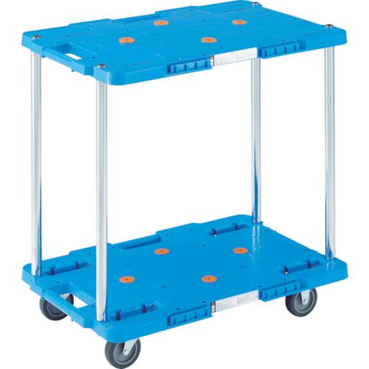 【期間限定!対象商品P2~20倍】 TRUSCO 樹脂製台車 ルートバン 2段式 400X600 青 1台 (MPB602B)|福祉用具のバリューケア