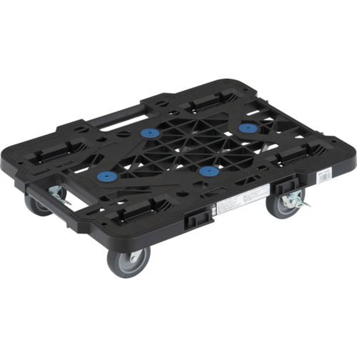 【期間限定!対象商品P2～20倍】 ＴＲＵＳＣＯ　樹脂製平台車　　ルートバンメッシュタイプ　５１５Ｘ３８５　４輪自在　ストッパー付　黒　1台 (MPK500JSBK)