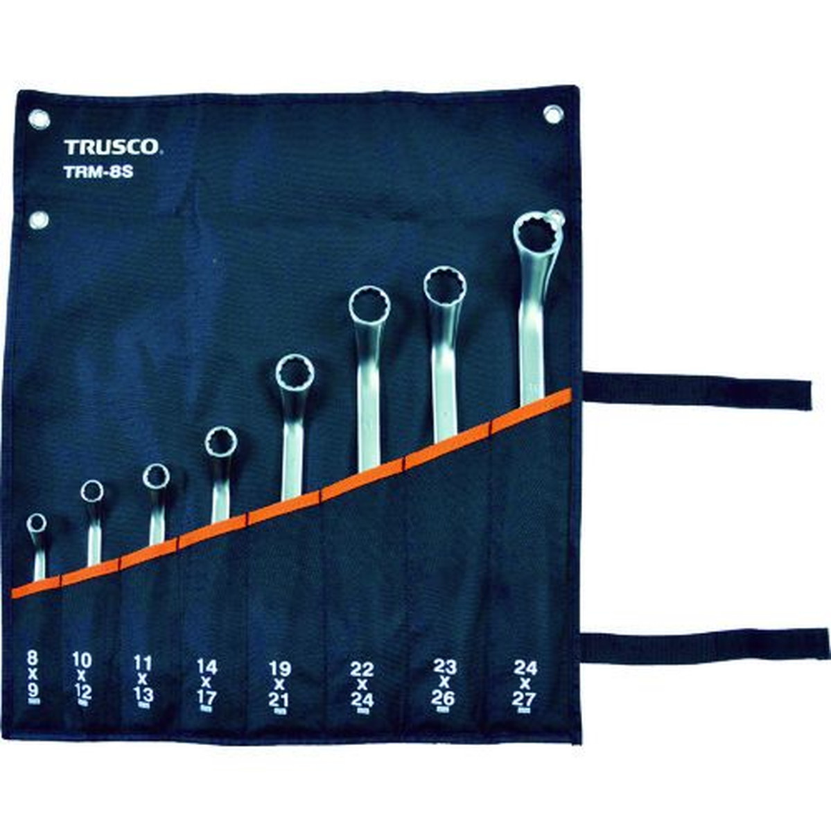 【期間限定!対象商品P2～20倍】 ＴＲＵＳＣＯ　４５°両口めがねレンチセット（８本組）　1Ｓ (TRM8S) 14,455円