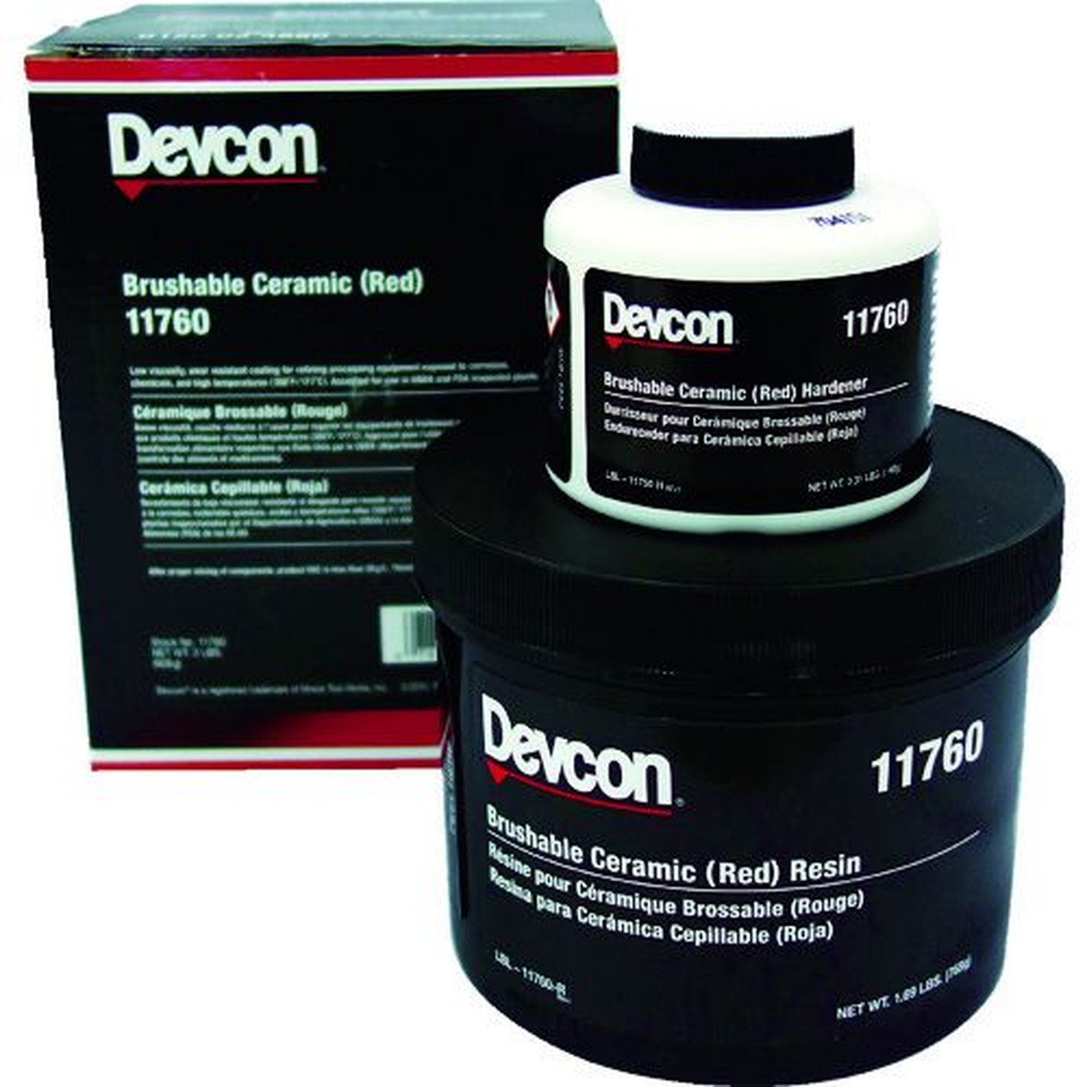 【SS制限事項 38万商いもの以上10%OFF】 ＤＥＶＣＯＮ 耐蝕・耐摩耗取りつくろう剤 ブラッシャブルセラミック赤 ２ｌｂ 1Ｓ (DV11760)