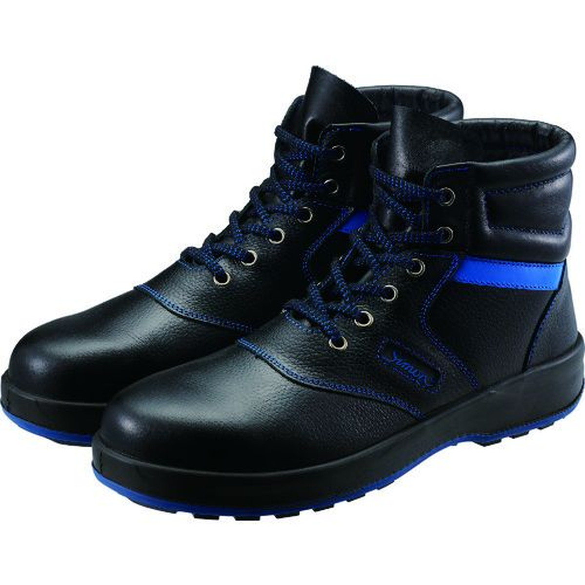 【SS制限事項 38万商いもの以上10%OFF】 シモン 安全性のある靴 編上靴 ＳＬ２２－ＢＬ黒／青色 ２５．０ｃｍ 1足 (SL22BL25.0)
