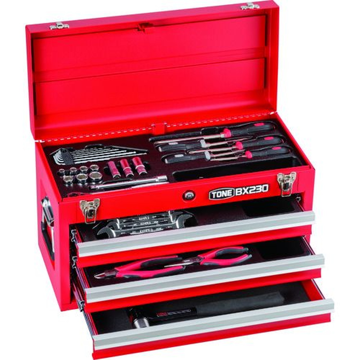 【期間限定!対象商品P2～20倍】 ＴＯＮＥ 整備用工具セット ツールセット ＢＸ２３０仕様 レッド 1Ｓ (TSA352)