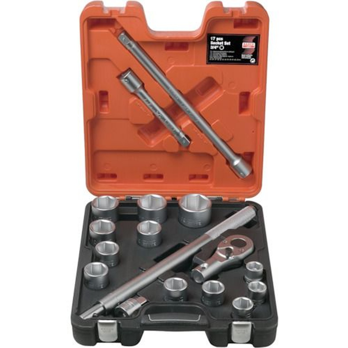 【期間限定!対象商品P2~20倍】 BAHCO 3/4ソケットレンチセット(6角) 差込角19mm 17点セット 1S (SLX17)|福祉用具のバリューケア