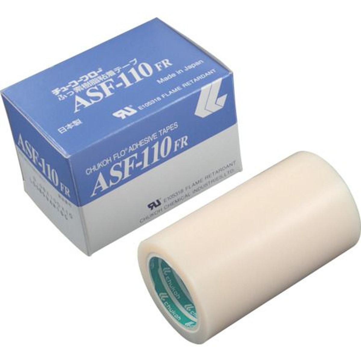 【期間限定!対象商品P2～20倍】 ｃｈｕｋｏｈ　フッ素樹脂フィルム粘着テープ　ＡＳＦー１１０ＦＲ　０．１８ｔ×１００ｗ×１０ｍ　1巻 (ASF110FR18X100)