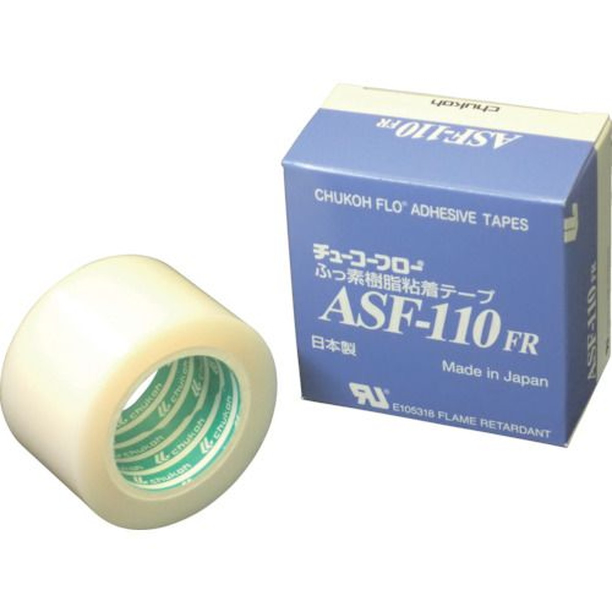【期間限定!対象商品P2～20倍】 ｃｈｕｋｏｈ　フッ素樹脂フィルム粘着テープ　ＡＳＦー１１０ＦＲ　０．１８ｔ×３８ｗ×１０ｍ　1巻 (ASF110FR18X38)