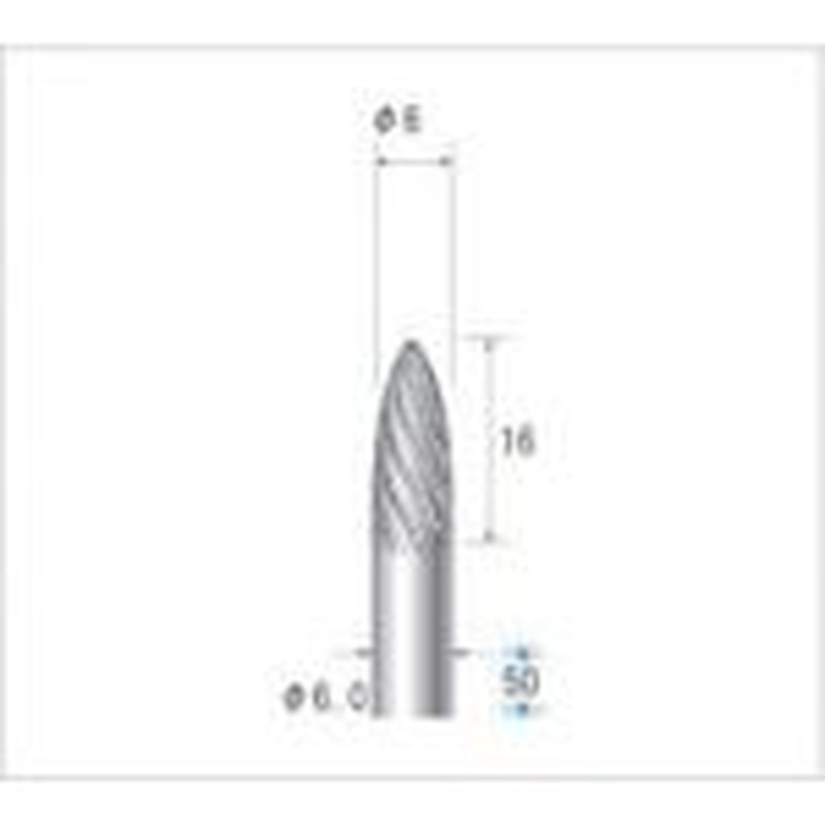 【期間限定!対象商品P2～20倍】 ナカニシ チタンコート超硬カッター 砲弾型 ダブルカット φ６×１６×軸φ６ 1本 (21535)
