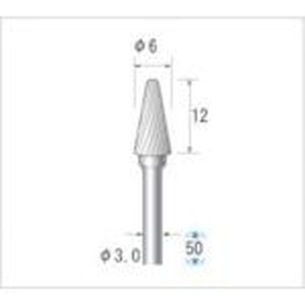 【SS押さえる 38万商いもの以上10%OFF】 ナカニシ 超硬截断機 テーパー先丸型 シングルとり捨てる φ６×１２×軸φ３ 1本 (24425)