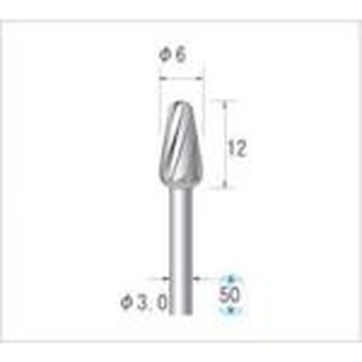 【SS押さえる 38万商いもの以上10%OFF】 ナカニシ 超硬截断機 テーパー型 シングルとり捨てる・粗大 φ６×１２×軸φ３ 1本 (24435)
