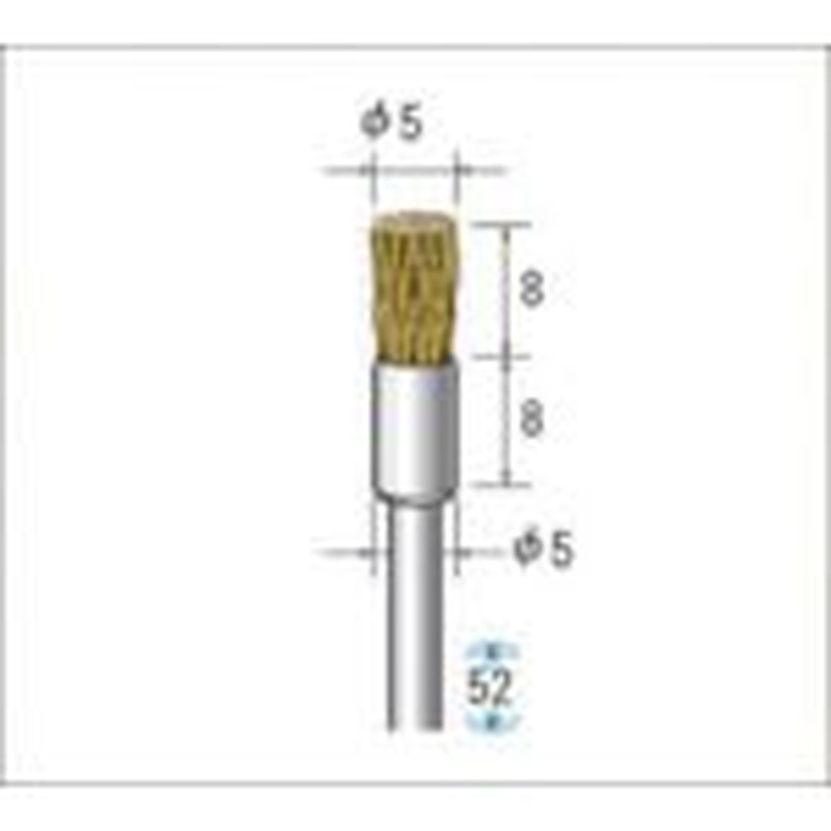 【期間限定!対象商品P2～20倍】 ナカニシ 真鍮ワイヤーブラシ １０本入 エンド型 φ５×８×軸φ３ 線φ０．１ 1Ｐｋ (50565)