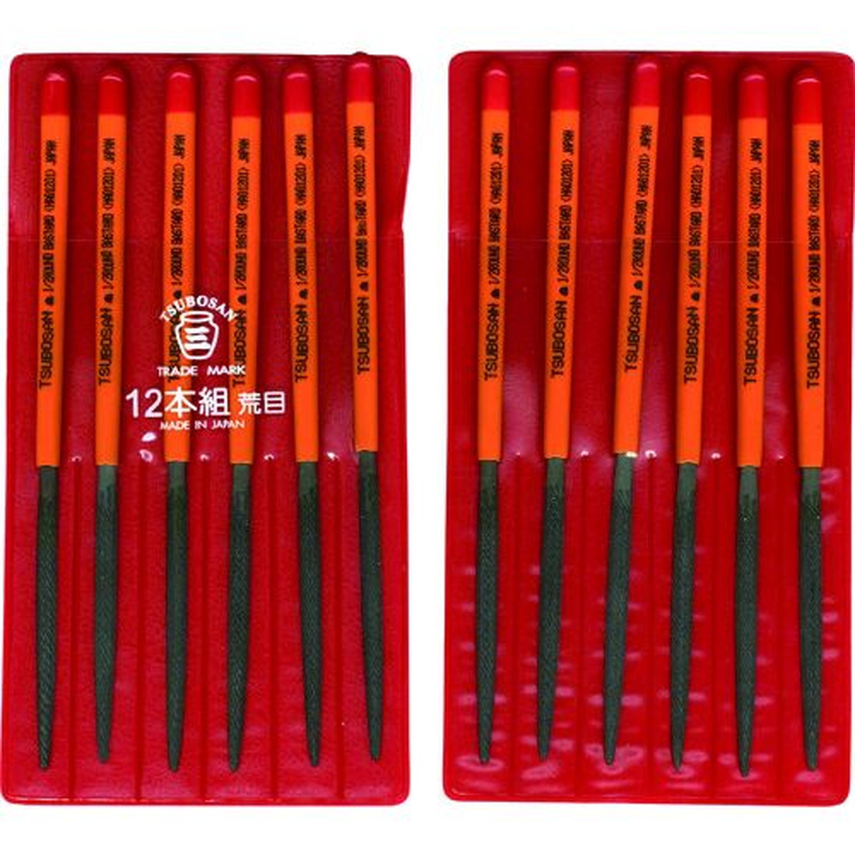 【期間限定!対象商品P2～20倍】 ツボサン 組ヤスリ １２本組 半丸 荒目 1Ｓ (HA01201)