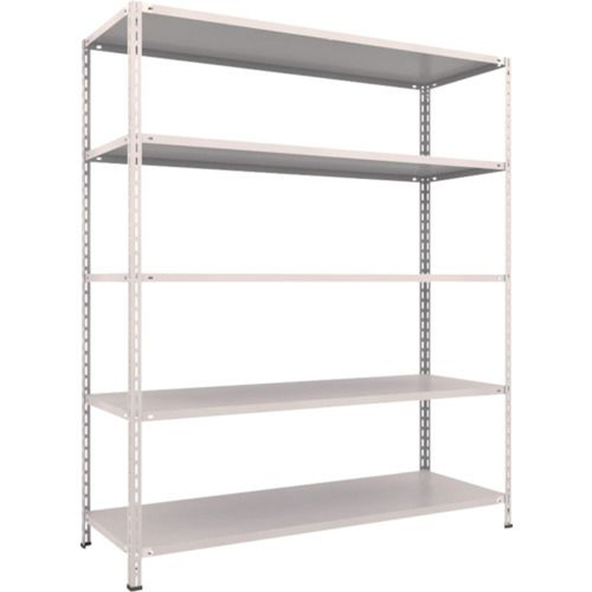 【期間限定!対象商品P2～20倍】 ＴＲＵＳＣＯ　スチールラック　軽量棚　中棚ボルトレス型１８００Ｘ６００Ｘ２１００　５段　ネオグレー　1台 (L76W15)