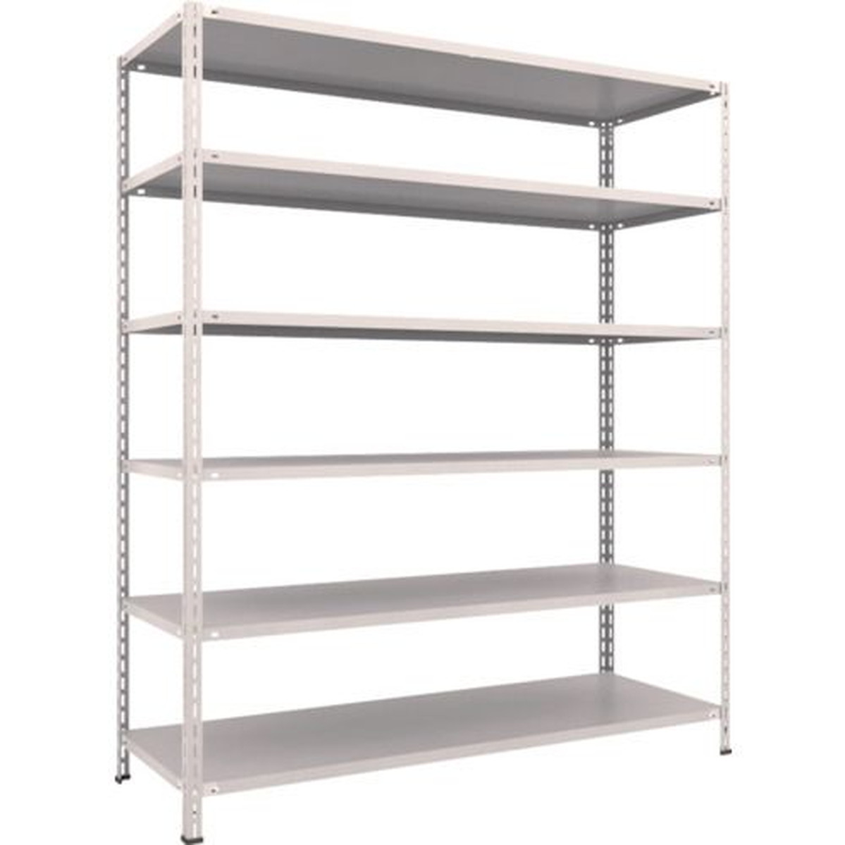 【期間限定!対象商品P2～20倍】 ＴＲＵＳＣＯ　スチールラック　軽量棚　中棚ボルトレス型１８００Ｘ６００Ｘ２１００　６段　ネオグレー　1台 (L76W16)