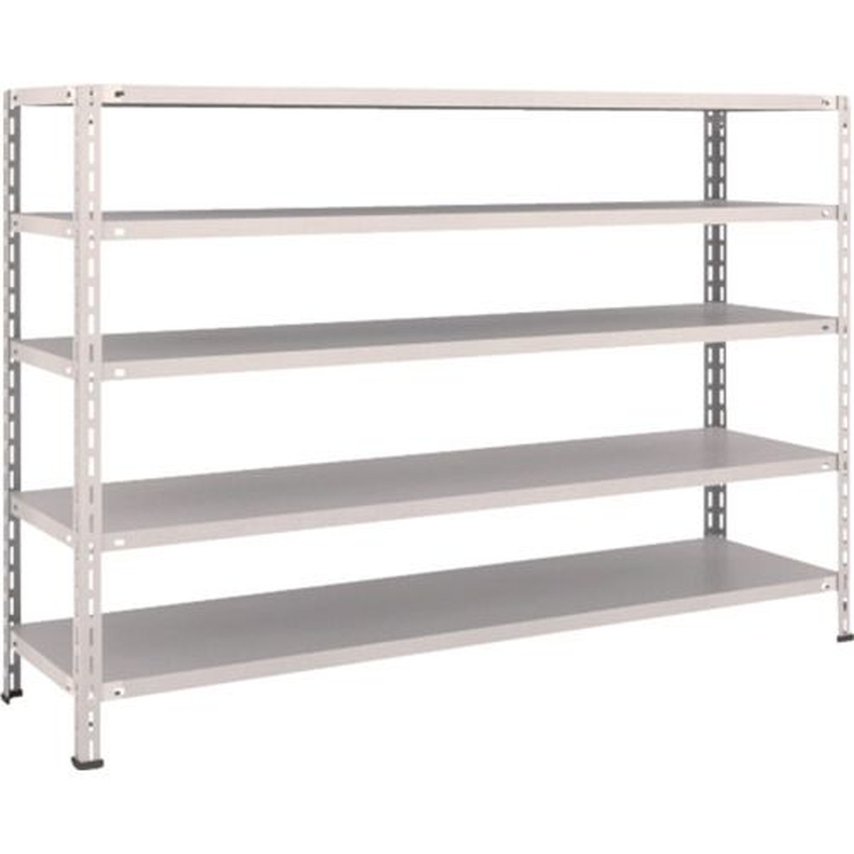 【期間限定!対象商品P2～20倍】 ＴＲＵＳＣＯ　スチールラック　軽量棚　中棚ボルトレス型１８００Ｘ４５０Ｘ１２００　５段　ネオグレー　1台 (L46X15)