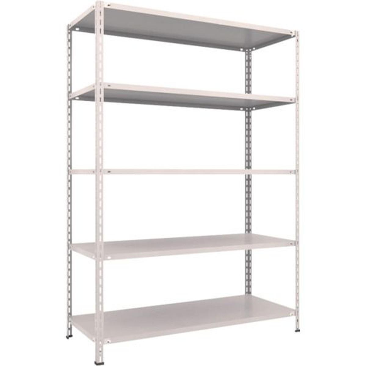 【期間限定!対象商品P2～20倍】 ＴＲＵＳＣＯ　スチールラック　軽量棚　中棚ボルトレス型１５００Ｘ６００Ｘ２１００　５段　ネオグレー　1台 (L75W15)