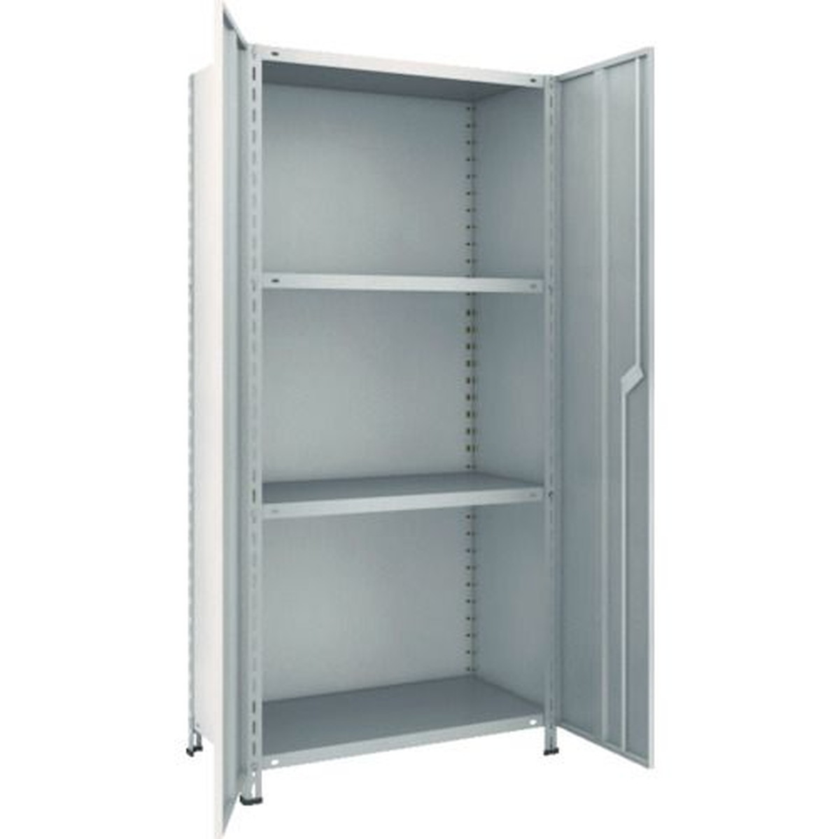 【期間限定!対象商品P2~20倍】 TRUSCO スチールラック 軽量棚両開扉付 875X450XH1800 天地4段 ネオグレー 1台 (63XT24)|福祉用具のバリューケア