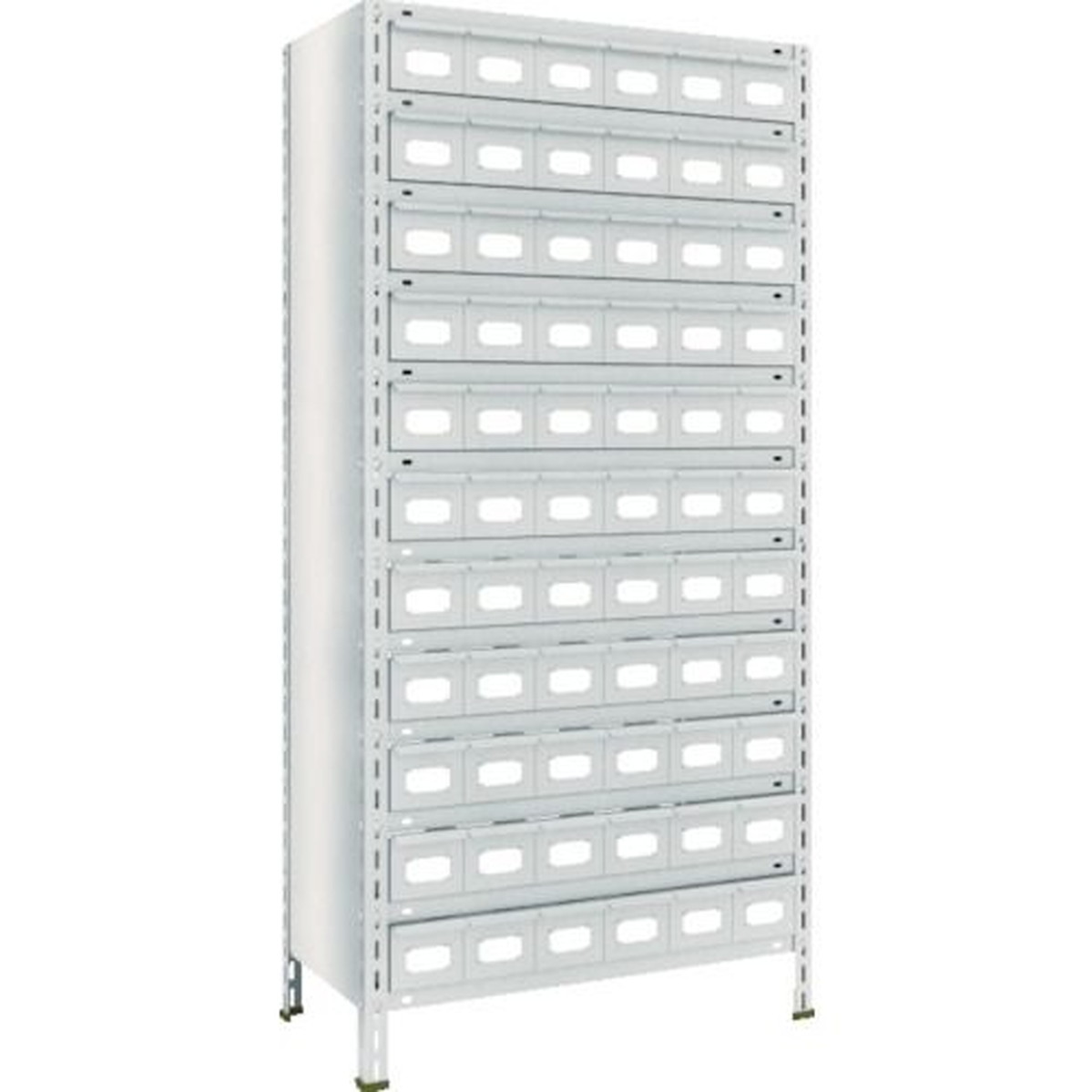 【期間限定!対象商品P2～20倍】 ＴＲＵＳＣＯ　スチールラック　軽量棚引出付　８７５Ｘ４５０Ｘ１８００　スチール引出小６６　ネオグレー　1台 (63X812A11)｜福祉用具のバリューケア