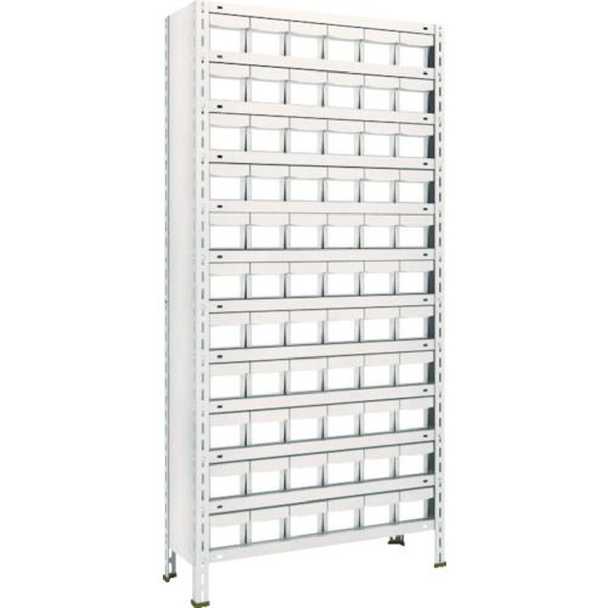 【期間限定!対象商品P2～20倍】 ＴＲＵＳＣＯ　スチールラック　軽量棚　８７５Ｘ３００Ｘ１８００　樹脂引出ＮＧ　小Ｘ６６　ネオグレー　1台 (63V812E11)