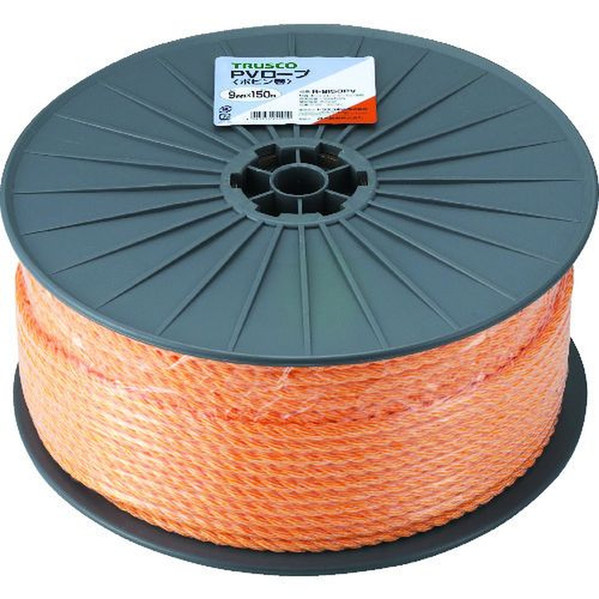 【期間限定!対象商品P2～20倍】 ＴＲＵＳＣＯ　ＰＶロープ　３つ打　線径９ｍｍＸ長さ１５０ｍ　1巻 (R9150PV) 15,130円