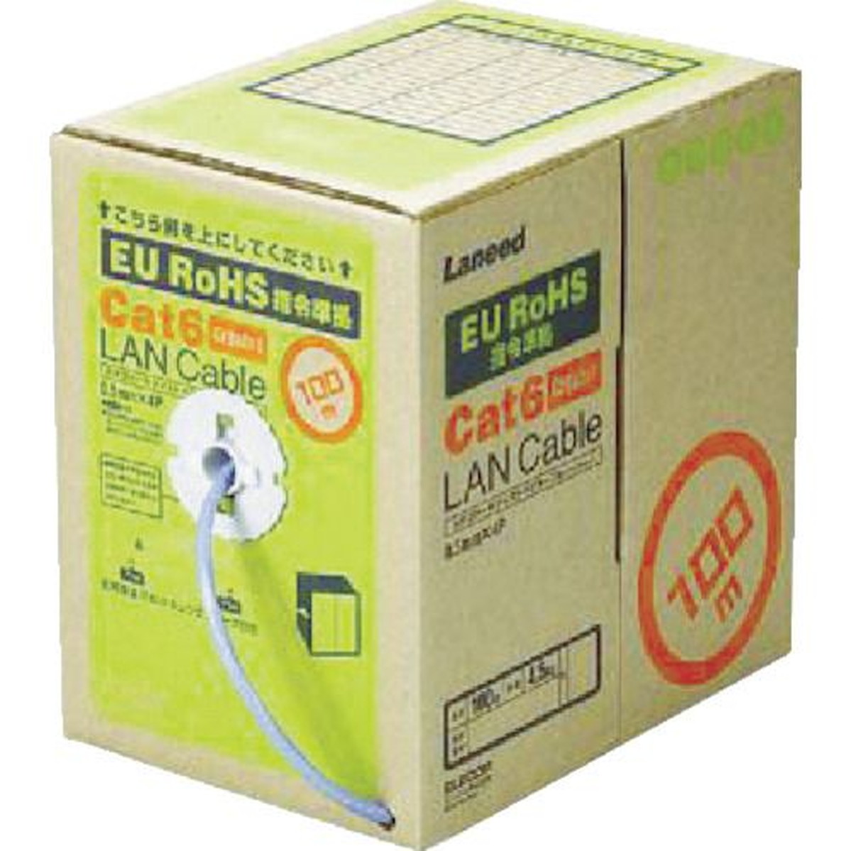 【期間限定!対象商品P2～20倍】 ＥＬＥＣＯＭ　ＥＵＲｏＨＳ指令準拠ＬＡＮケーブル３００ｍ／リール巻ライトグレー　1箱 (LDCT6LG300RS)