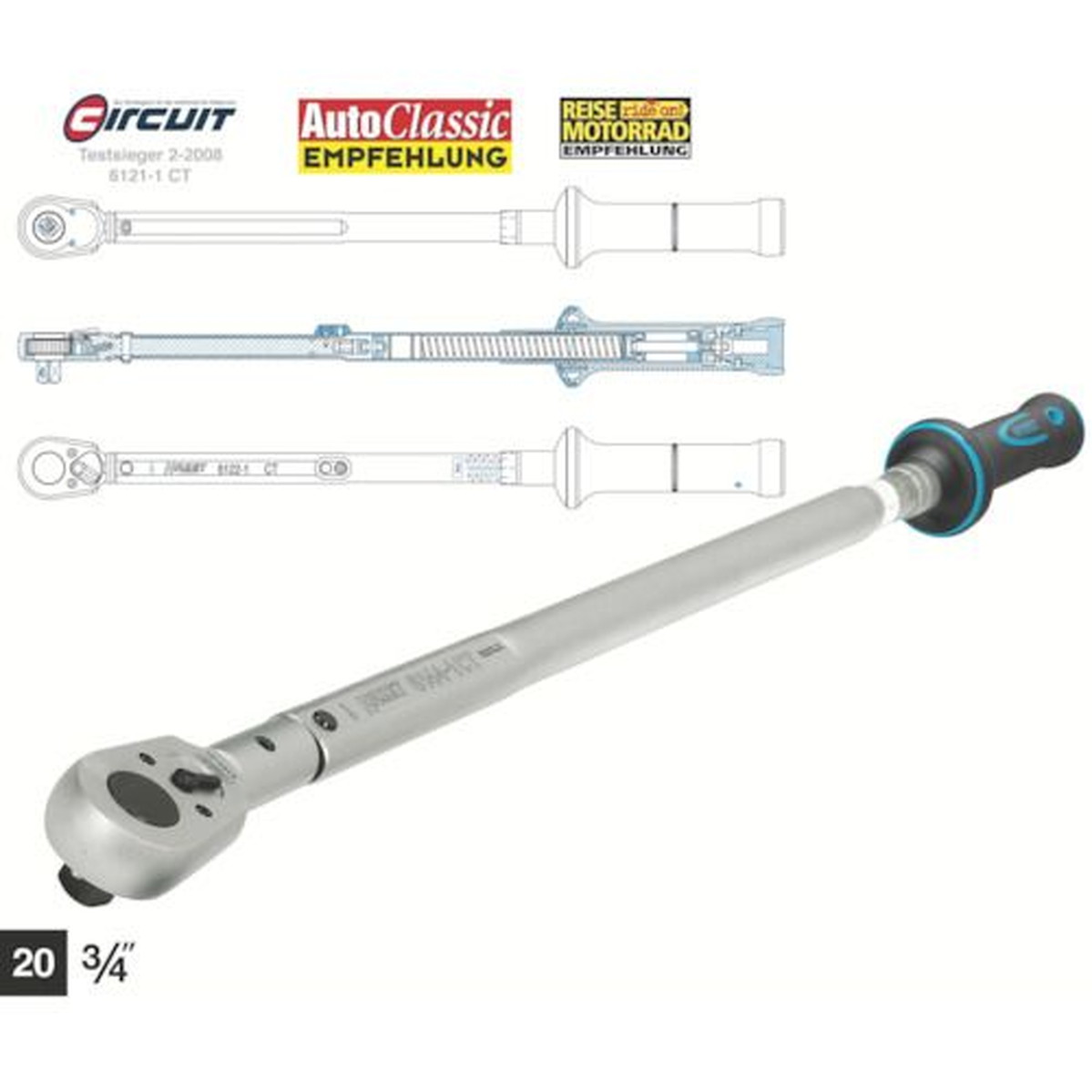 【期間限定!対象商品P2～20倍】 ＨＡＺＥＴ　高精度プリセット型トルクレンチ　差込角１９．０ｍｍ　1個 (61441CT)｜福祉用具のバリューケア