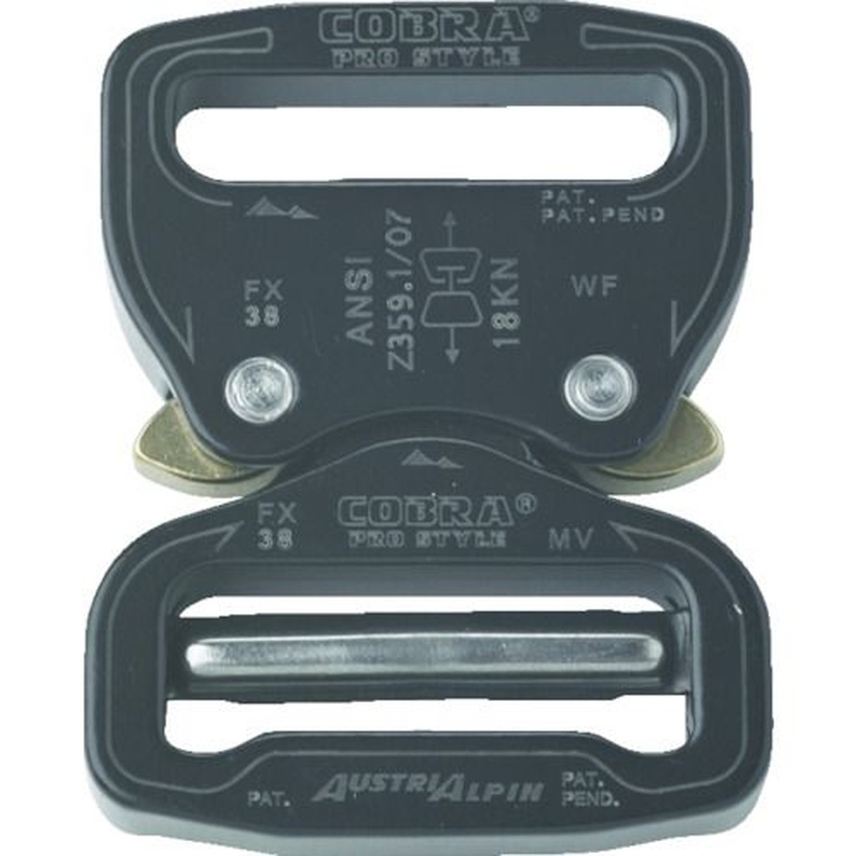 【SS制限事項 38万商いもの以上10%OFF】 ＡＬＰＩＮ ＣＯＢＲＡ労働者階級表現スタイルＡＮＳＩ バックル ３８ＭＭ 黒いこと ＶＦ 1個 (FX38KVF)