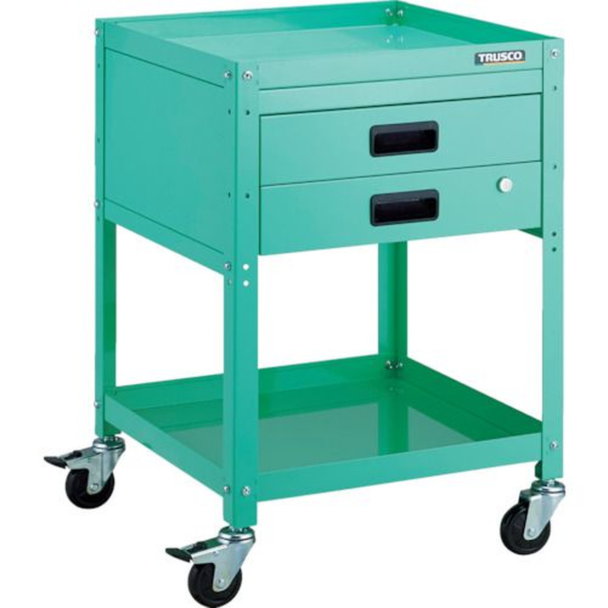 上質で快適 ｔｒｕｓｃｏ ラビットワゴン ５００ｘ５００ 引出２段付 ゴム車輪 ｙｇ色 1台 高速配送 Hopespeechtherapy Com