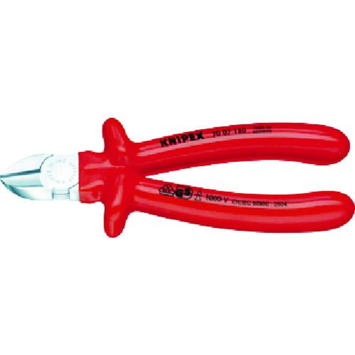 【期間限定!対象商品P2～20倍】 ＫＮＩＰＥＸ　絶縁１０００Ｖ斜ニッパー　１６０ｍｍ　1丁 (7007160)