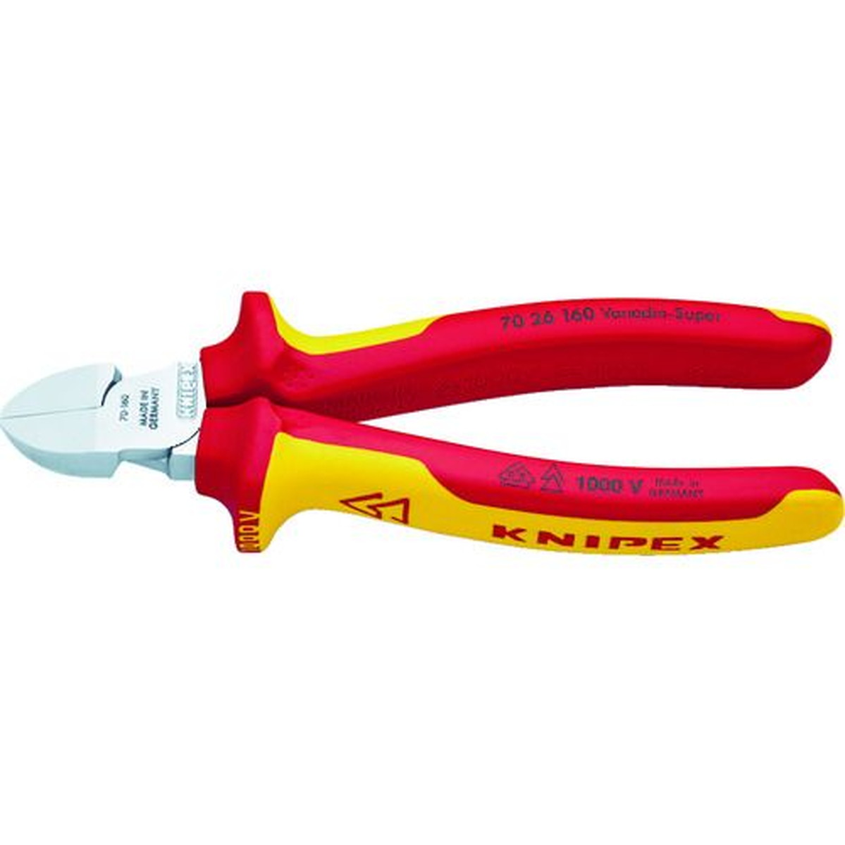 【SS押さえる 38万商いもの以上10%OFF】 ＫＮＩＰＥＸ 不成立１０００Ｖ斜ニッパー １６０粍 1丁 (7026160)