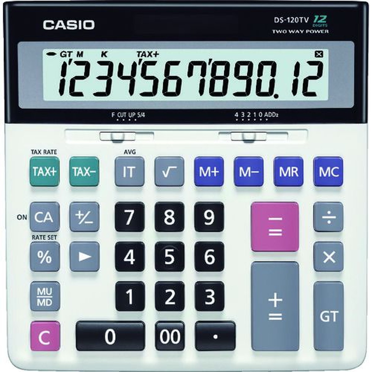 【期間限定!対象商品P2～20倍】 カシオ　加算器実務電卓　1台 (DS120TW)