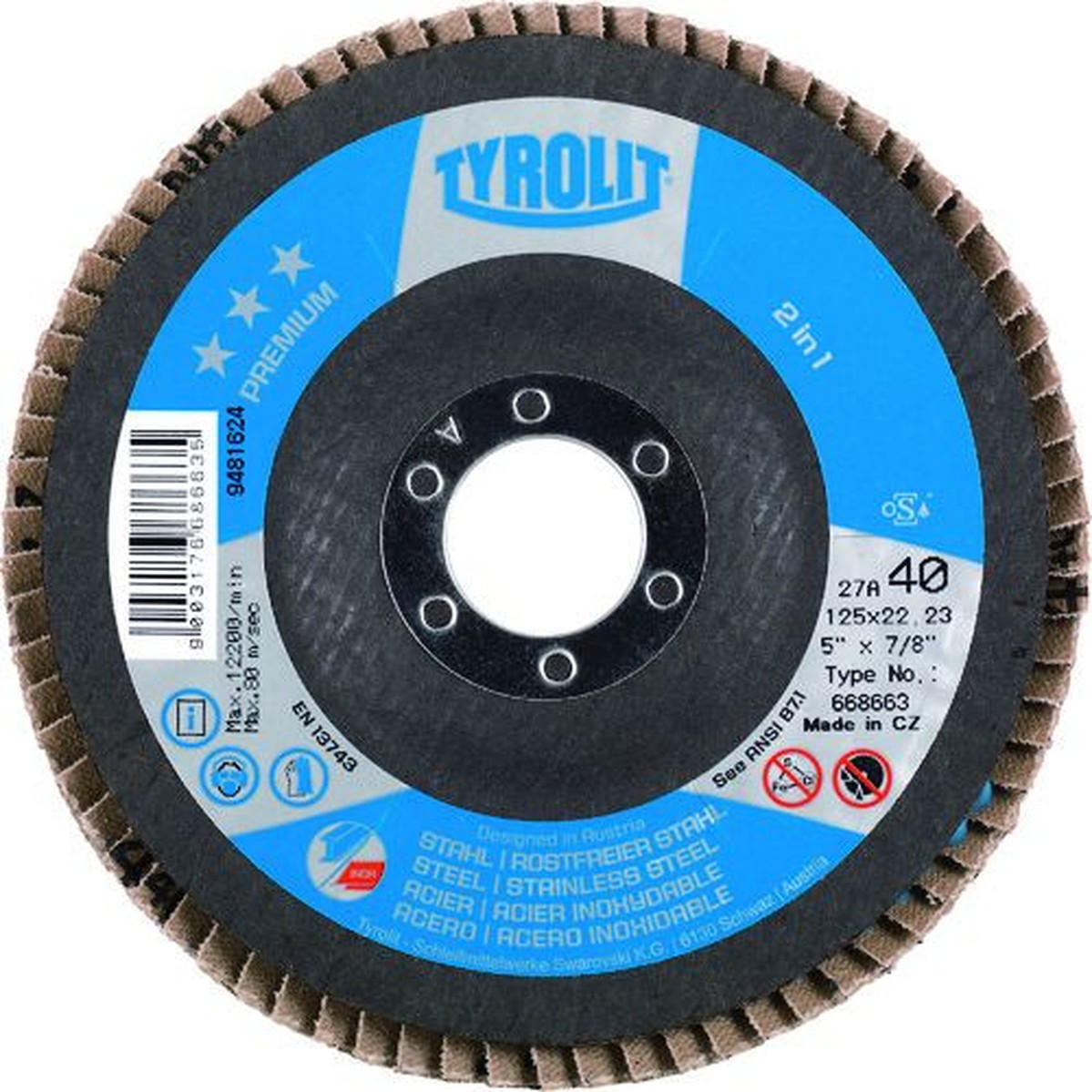 【期間限定!対象商品P2～20倍】 ＴＹＲＯＬＩＴ　フラップディスク　プレミアムタイプ　１２５ｍｍ　＃８０　10枚 (668665)