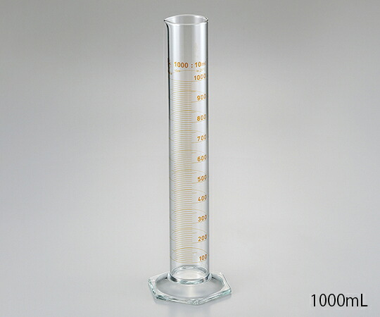 お取り寄せ】アズワン 有栓メスシリンダー 1000mL メスシリンダー