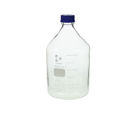 【期間限定!対象商品P2～20倍】 ねじ口瓶丸型白(ﾃﾞｭﾗﾝ(R)) 青ｷｬｯﾌﾟ付 3500mL 1本｜福祉用具のバリューケア