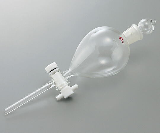 【期間限定!対象商品P2～20倍】 分液ﾛｰﾄ球型 PTFEｺｯｸ付 500mL 1個｜福祉用具のバリューケア