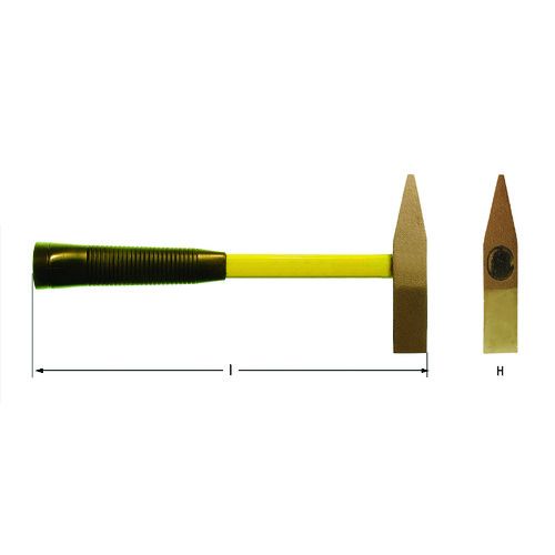 【期間限定!対象商品P2～20倍】 Ａｍｐｃｏスイス　防爆スケーリングハンマー　頭径２５ｍｍ　頭長１４０ｍｍ　1本 (FL0060B)
